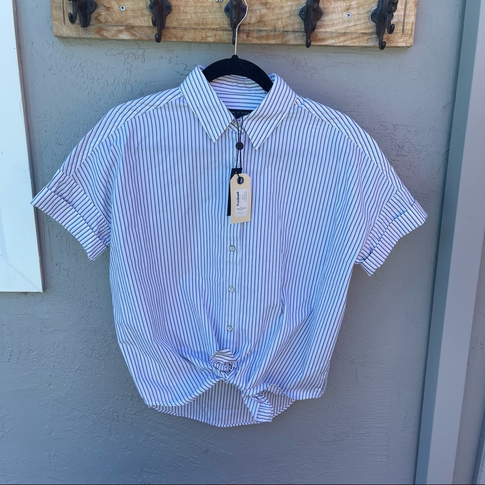 Rag & bone . tie up button down shirt